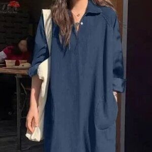 Women's Button up Denim Dress